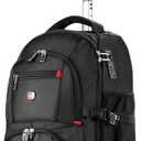 star cloud 21x14x9 Rolling Backpack with Wheels - Water-Resistant, 17.3" Laptop Compartment, Ideal Carry-On for Overnight Travel, College, Work - Wheeled Business Backpack for Adults (Black)