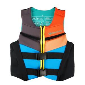 Owntop Swim Vest Youth Kids 75-125 lbs, Neoprene Swim Jacket Lightweight, Quick-Dry, Buckles Zipper for Swimming Training, Kayak, Boating, Watersports (Multicoloured, L)