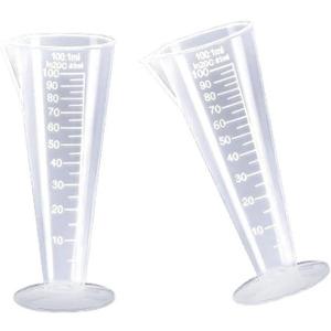 ML Graduated Measuring Cup, 100mL Round Base Cone Shape Graduated Beaker
Clearly Visible Scale, Precise Milliliter-Level Graduations, Plastic Material, Stable Base, Perfect for Kitchen Lab, 2Pcs