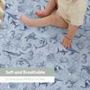 Retro Marine Animals Baby Crib Sheets Boy Girl 28"x52" Whale Dolphin Jellyfish Sea Horse Turtle Coral Soft Snug Fitted Crib Mattress Cover Ocean Animal Baby Sheet for Standard Crib & Toddler Mattress (One size, Blue)