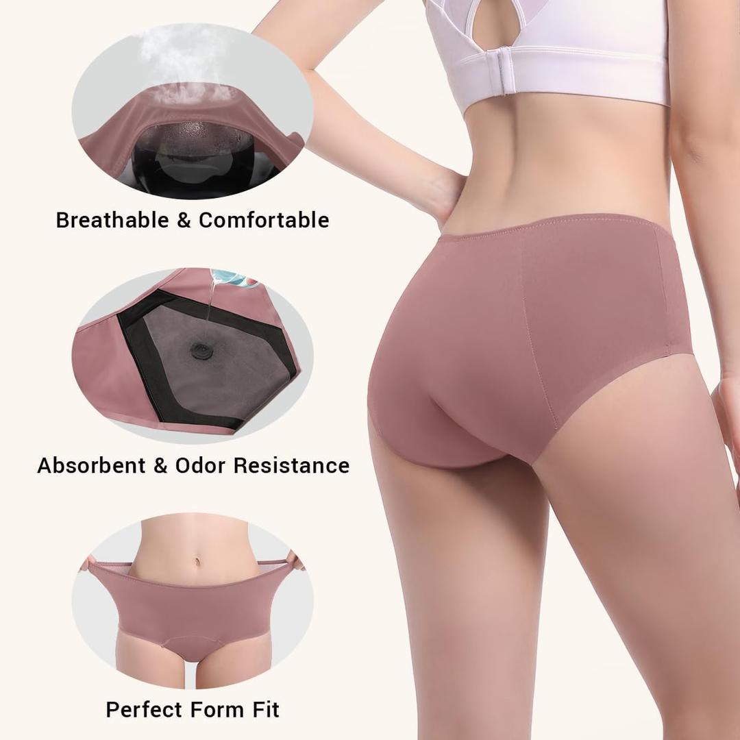 Carer Incontinence Underwear for Women Washable Leakproof Underwear for Women 150ml Super Absorbent Bladder Leak Proof Underwear for Womens Bladder Leakage Protective Panties 3 Pack, XL, Assorted Colors