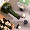 Yookeer T-shaped Stopper Cork Wine Bottle Stoppers Reusable Wine Sealing Plug for Beer Bottles DIY Craft(Black,24 Pieces)