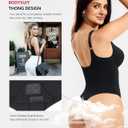 Nebility Shapewear Bodysuits for Women Tummy Control Body Shaper Deep V Neck Thong Body Suits (Black,Small) (Black, S)