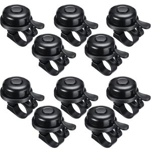 BBTO 10 Pcs Aluminum Alloy Clear Sound Bike Bell Black Loud Crisp Bicycle Bell Scooter Tricycle Mountain Bike Accessories for Boy Girl Kids Adults, Left and Right