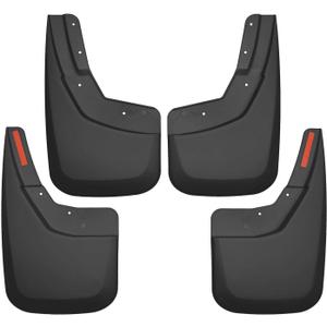 Husky Liners - 56886 Fits 2014-18 Chevrolet Silveado 1500, 2019 Chevrolet Silverado 1500 LD, 2015-19 Chevrolet Silverado 2500/3500 - SINGLE REAR WHEELS Custom Front and Rear Mud Guard Set Black