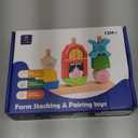 hahaland Montessori Wooden Brain Building Block for Toddler 1-3 Stacking Toy Day & Night Puzzle Game with 24 Challenges Toddler Lacing Stringing Beads for Ages 1 2 3 Preschool Learning Activities