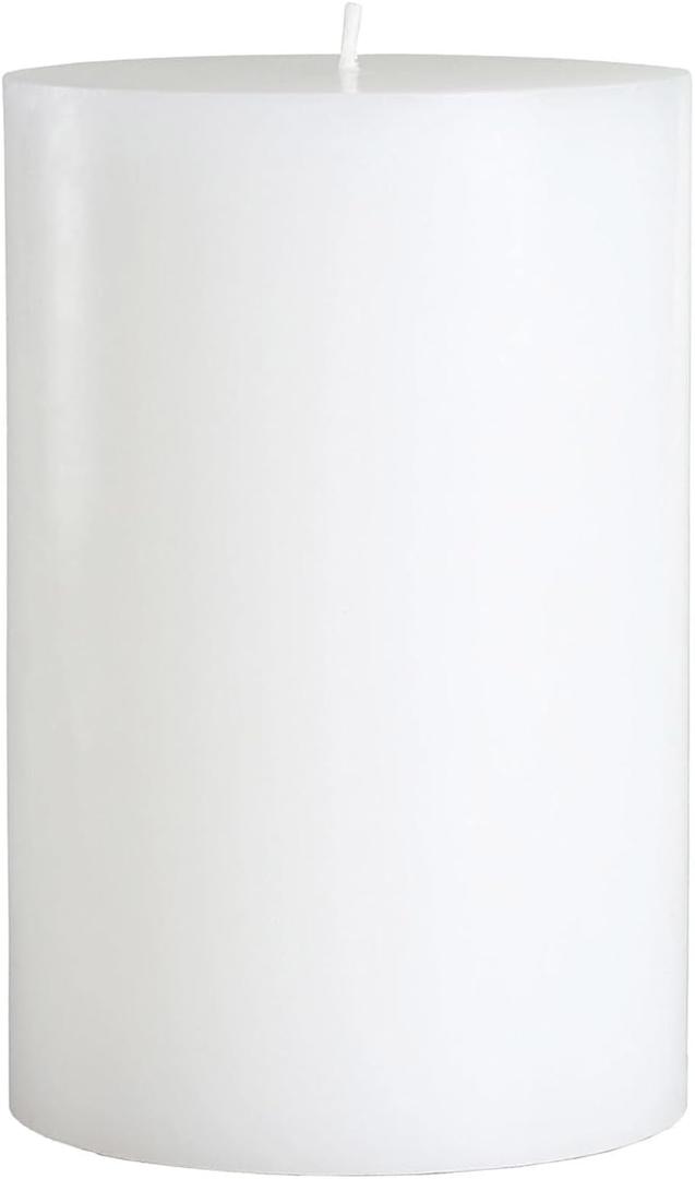 Mister Candle Non Scented White Pillar Candle, Unscented 4 x 6 Inch, Hand Poured Premium Wax, Smokeless & Dripless, 120 Hour Burn Time