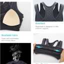 RUNNING GIRL Sports Bras for Women High Support,Seamless Ribbed Longline High Neck Sports Bra Racerback Padded Crop Top Yoga (L)