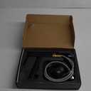 HANLIAN Single Hole Pull Out Faucet for Bathroom Sink, Black Sink Faucet Bathroom, One Handle Modern Restroom Tap with Pull Down Sprayer, 3 Modes Washroom Pull Out Tap with Rotating Spout (Regular, Black)