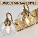 Bathroom Light Fixtures,3-Light Bright Gold Vanity Light Over Mirror, L 21" Modern Wall Sconces with Clear Glass Globe Shade, Bathroom Wall Lights for Mirror Kitchen Bedroom Hallway