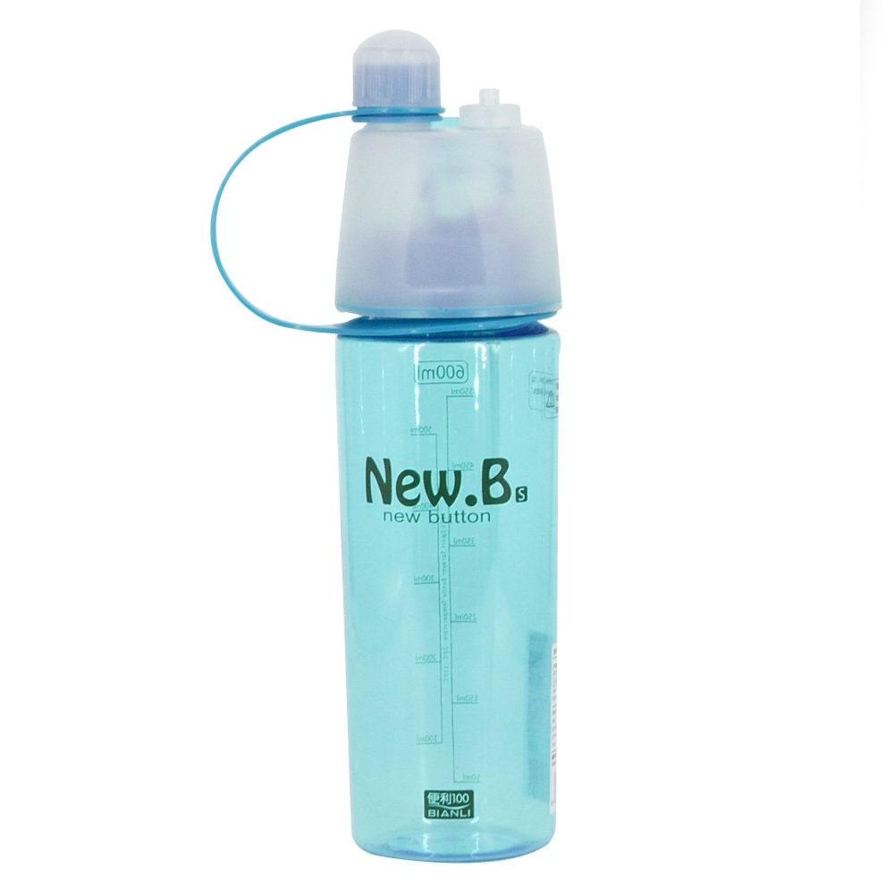 Mist Spray Water Bottle 600ml Portable Sport Water Bottle Anti-Leak Drinking Cup with Mist Hydration 