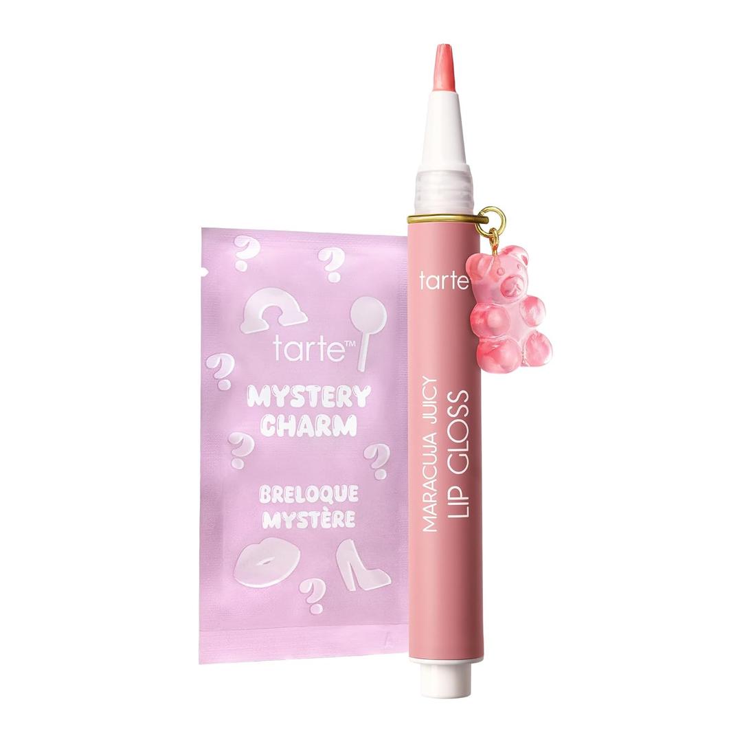 Tarte Maracuja Juicy Lip Gloss Peptide-Infused Hydrating Glossy Balm, 12HR Instant Moisture Lipgloss, Includes Collectible Charm, Vegan & Cruelty-Free, Full Size