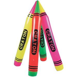 Rhode Island Novelty 44 Inch Neon Crayon Inflates Assorted colors Set of 12