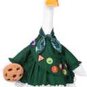 Scout Porch Goose Outfit for 23" Cement or Plastic Goose Statue Green Scout Uniform Goose Costume for Holiday Outdoor Garden Lawn Yard Patio Statue Art Decoration