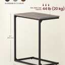 VASAGLE C Shape End Table, Small Coffee Table For Couch Or Sofa, Industrial Side Table In Living Room, Bedroom, 13.8 x 21.7 x 26 Inches, Greige and Classic Black ULNT052B02, 1 pack