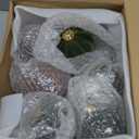 Tigeen 24 Pcs Velvet Glass Christmas Balls 2.36'' 3.15'' Flocked Ornaments for Christmas Tree Assorted Xmas Decorative Hanging Ornaments for Xmas Party Supplies Holiday Decor (Brown,Green,Cream)