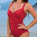 TASHEHE Women's One Piece Swimsuit Sexy Push Up Underwire Bathing Suit Ruched High Waisted Tummy Control Swimwear