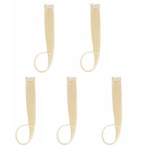 5pcs Bleach Blonde Clip in Hair Extensions 100% Human Hair 18 Inch Colored Party Highlights Clip in Extensions for Women Kids Girls
