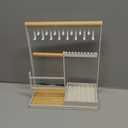 DreamGenius Jewelry Organizer Stand with Velvet Ring Holder, 4 Tier Jewelry Holder Organizer with 15 Hooks for Necklaces and 16 Holes for Earrings, White (Medium)