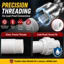 Internal & External Pipe Threading Tool Set, 3Pcs PVC Pipe Threader Kit for 1/2", 3/4" and 1" PVC Plastic Pipes, Heavy-Duty Alloy Steel, Electric Drill Compatible for Plumbing and DIY