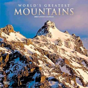World's Greatest Mountains | 2026 12 x 24 Inch (Hanging) Monthly Square Wall Calendar | Foil Stamped Cover | Plastic-Free | BrownTrout | Scenic Nature Photography