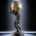 FUNSXBUG 17 Inch X-Large Atlas Holding World Greek God Statue Sculpture Collectible Figurine Home Decor Living Room Desktop Decoration