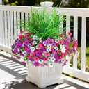 INQCMY Artificial Flowers for Outdoors UV Resistant, 14 Bundles Fake Plants Realistic Silk Flowers with Faux Ferns for Outside Planters Home Porch Patio Garden Back Yard Spring Summer Decoration