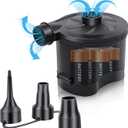 3T6B Electric Air Pump for Inflatables, Battery Powered Wireless Air Pump for Mattress with 3 Nozzles, Quick-Fill Blower Inflator/Deflator for Outdoor Camping, Air Mattress, Inflatable Couch, Pool Toy