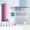 Purewell 3-Stage 0.01m Ultra-Filtration Gravity Water Filter System, NSF/ANSI 42&372 Certification, 304 Stainless Steel Countertop System with 2 Filters and Stand, Reduce 99% Chlorine, 2.25G, PW-OB
