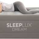 SLEEPLUX Dream Luxury 20" Queen Air Mattress with Built-in AlwayzAire Dual Pump, True-to-Size Raised Inflatable Mattress, Blow Up Bed with Ultra-Soft Flocked Top and Sides,