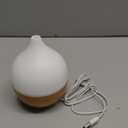 SALKING Essential Oil Diffuser, 100ml Small Aromatherapy Diffuser with Auto Shut-Off Function, Ultrasonic Diffusers for Essential Oils, Cool Mist Humidifier with Warm White Lights, for Office Home (White + Wooden Grain)