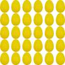 Plastic Easter Eggs for Holiday Decorations and Celebrations, 30 Pcs (Yellow)