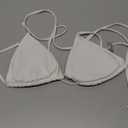 Women's Color White Triangle Bikini Top, Size S