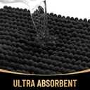 OLANLY Thick Large Bathroom Rugs 40x32, Extra Soft Absorbent Chenille Bath Rugs, Rubber Backing, Machine Wash Dry, Bath Mats for Bathroom Floor, Tub and Shower, Home Decor Accessories, Black