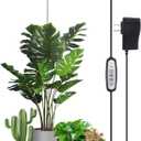 LORDEM Black Full Spectrum LED Grow Light, 72 LEDs, 4 Brightness Settings, Auto On/Off Timer, Height Adjustable, Ideal for Large Plants