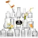 Arme 14Pcs Glass Bud Vase Set，Small Flower Vase for Centerpieces，Clear Bud Vases in Bulk， Mini Vintage Vase for Rustic Wedding Decorations