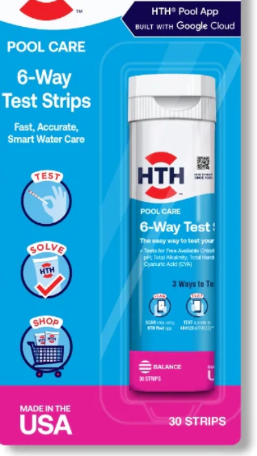 HTH™ Pool Care 6-Way Test Strips: Pool Test Strips, Best By 03/24