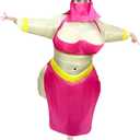 MXoSUM Funny Inflatable Costume for Women Funny Blow Up Belly Dancer Suit Princess Halloween Cosplay Costume for Adult (XL)