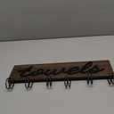 Mkono Towel Holder Wall Mounted Towel Rack Bathroom Decor Rustic Wood Towel Hooks to Hang Towels Bathroom Robe Coat Clothing, Bath Towel Hanger Storage Home Decor Organizer, Medium (Brown)