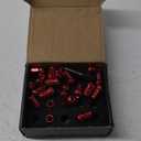 M12x1.25 Spikes Wheel Lug Nuts, 20 Pcs Extended Tuner Lug Nuts, 60mm Aluminum Lug Nut (Red)