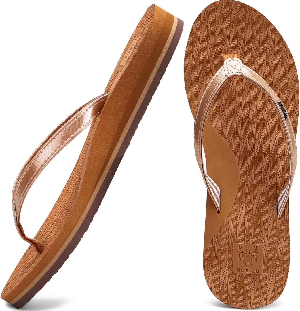 KuaiLu Womens Fashion Flip Flops Ladies Summer Beach Yoga Mat Thong Sandals