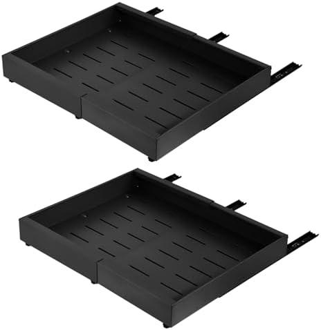 Pull Out Cabinet Organizers 1 Pieces Black Adjustable Heavy Duty Adhesive Drawers 42x32x7 Cm Retractable Slide Out Storage Tray For Home Kitchen Restaurant Hotel