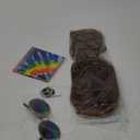 WILLBOND 4 Pieces Hippie Costume Set, Wig Peace Sign Necklace Sunglasses and Tie Dye Headband Pride 60s 70s Accessories (Brown,Wavy Hair)