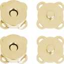 12 Sets Magnetic Snaps Buttons Sew in Magnetic Plum Bag Clasps Button Snaps for Purses Handbag Clothes Scrapbooking Closure Fastener Sewing Craft DIY (15mm) (Gold)