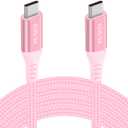 Grtoeud 30FT USB-C to USB-C Cable 60W, Extra Long USB Type-C to Type-C Cable 2.0,USB C Charger Cable(No Data) for iPhone 16/16 Pro/16 Plus/16 Pro Max,MacBook Pro,iPad Air 5th,GalaxyS24 S23 S22, Moto (Pink)