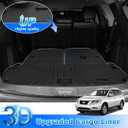 Pathfinder Cargo mat - Trunk Mat for Nissan Pathfinder 2013-2020/2014 Infiniti JX35/2014-2020 QX60, All Weather Trunk Mat & Backrest Mat for Pathfinder Accessories, Heavy Duty Rubber Mats