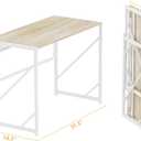 Elephance Folding Desk Writing Computer Desk for Home Office, No-Assembly Study Office Desk Foldable Table for Small Spaces  Beige 31.5 Inch