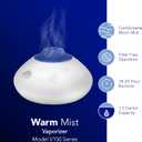 Vicks Warm Steam Vaporizer & Humidifier 1.5 Gallon Tank for Small and Medium Rooms, Night Light, Works with VapoPads and VapoSteam