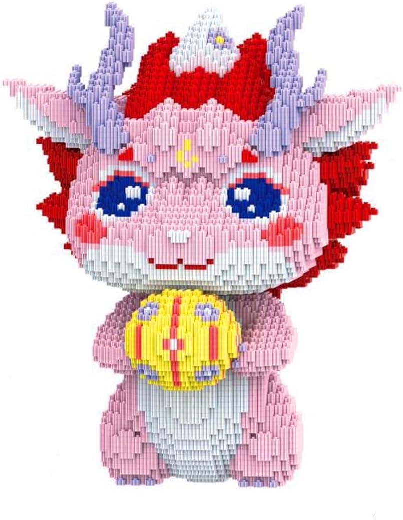 HONLANCH Animal Pink Dragon Micro Building Blocks Set13500PCS 40cm High Series Gift for Adults and Kids HONLANCH Animal Pink Dragon Micro Building Blocks Set13500PCS 40cm High Series Gift for Adults and Kids