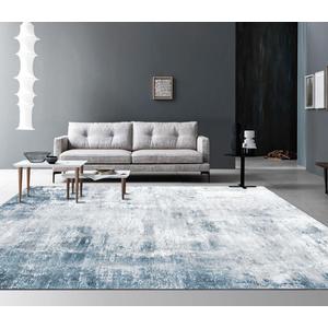 OMERAI Washable Rug 8'x10' Abstract Machine Washable Area Rugs for Living Room Ultra-Thin Non Slip Stain Resistant Modern Large Carpet for Bedroom Dining Room Office Kitchen (Blue)